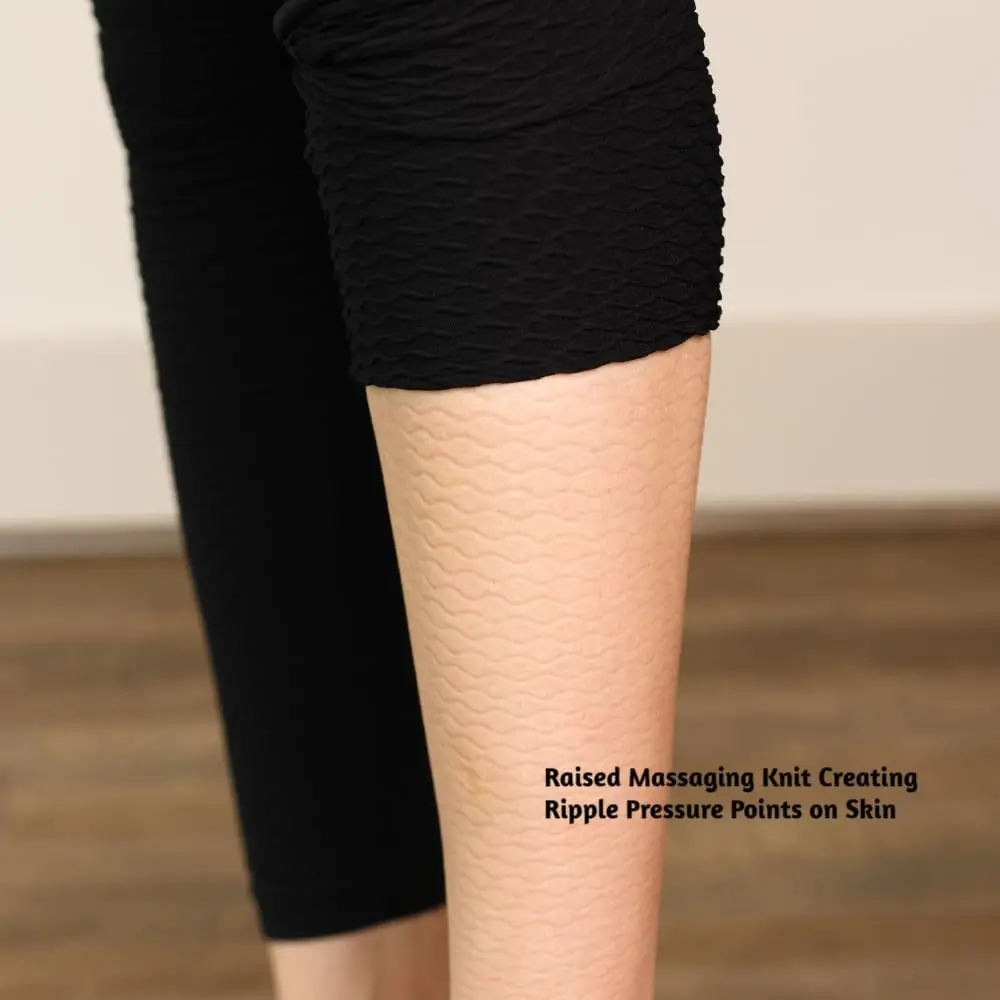 Bioflect® Capri Compression Leggings with Bioactive Fibers and Raised Massaging Knit for Support and Comfort - Black XL - view 4