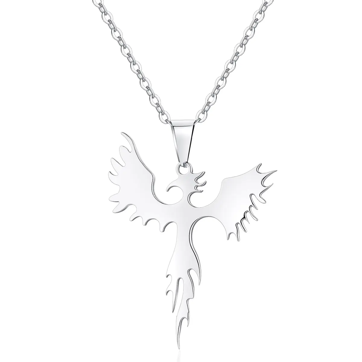 jonline24h Stainless Steel Phoenix Bird Firebird Pendant Necklace 20 Inches | Durable, Hypoallergenic & Stylish - main product image
