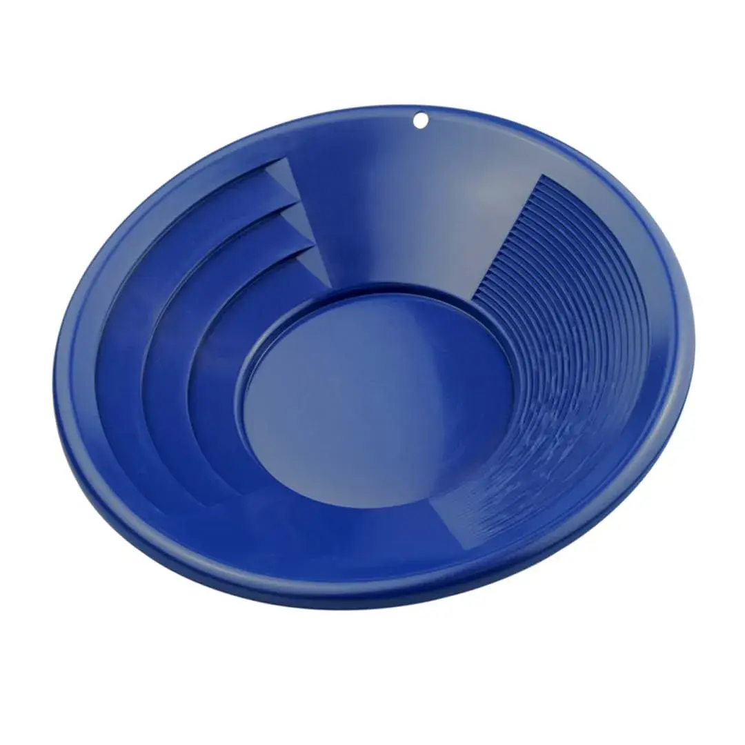 SE 10 Inch Blue Plastic Gold Panning Pan with Dual Riffles | Lightweight & Durable - view 9