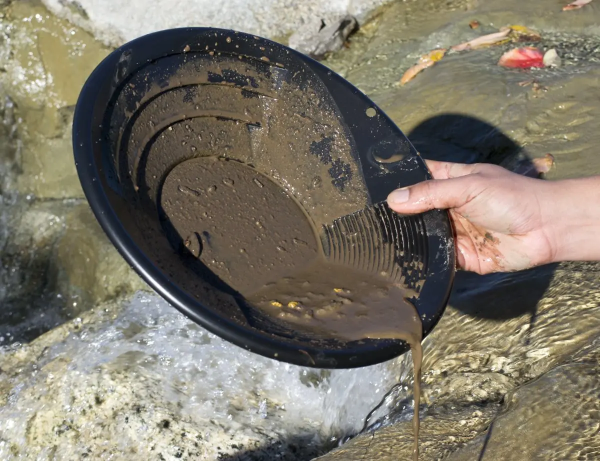 SE 12 Inch Gold Panning Pan - Dual Riffles for Easier Mining and Prospecting, Black | Lightweight Plastic Design for Gold Prospectors - view 2