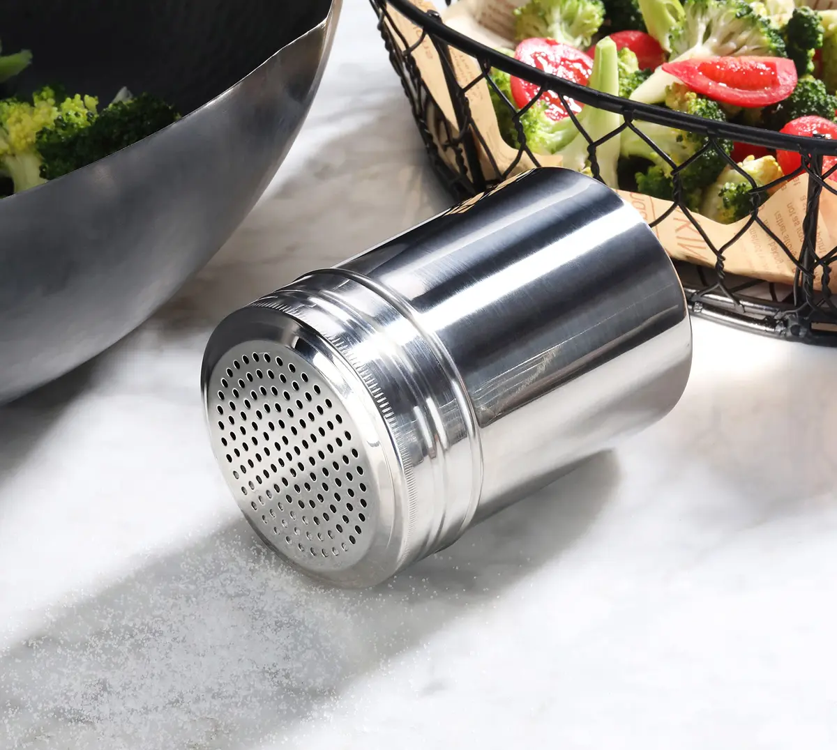 New Star Foodservice Stainless Steel Dredge Shaker 10 oz | Professional Kitchen Tool for Seasoning - view 6