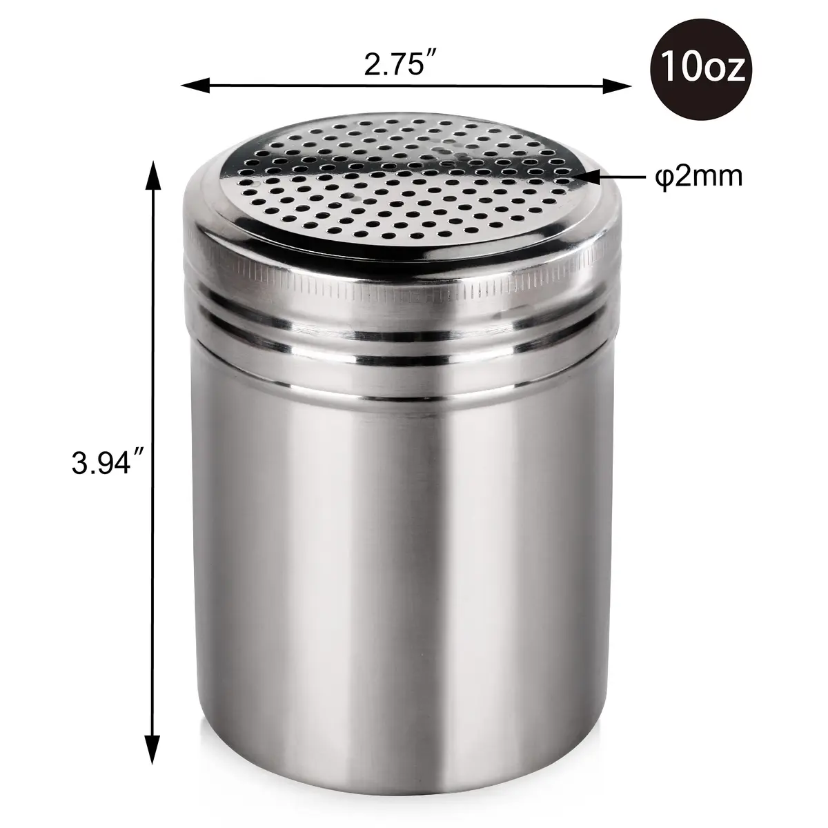 New Star Foodservice Stainless Steel Dredge Shaker 10 oz | Professional Kitchen Tool for Seasoning - view 3
