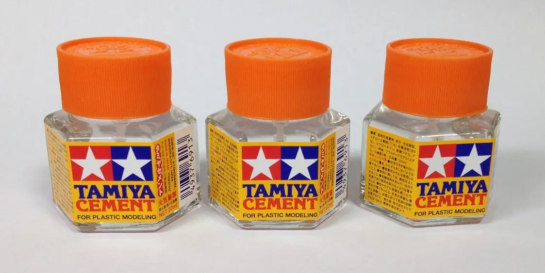 Tamiya Plastic Cement 20ml (0.676 Fl Oz) 3-Pack | Bonds Polystyrene & Acrylic Models - main product image