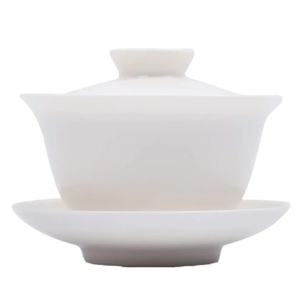 Mozentea Gaiwan Chinese Traditional Ceramic Gai Wan Cup for Gongfu Tea Brewing White | Elegant Tea Ceremony Accessory - main product image