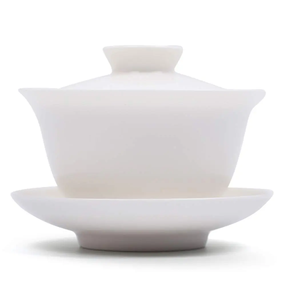 Mozentea Gaiwan Chinese Traditional Ceramic Gai Wan Cup for Gongfu Tea Brewing White | Elegant Tea Ceremony Accessory - view 2