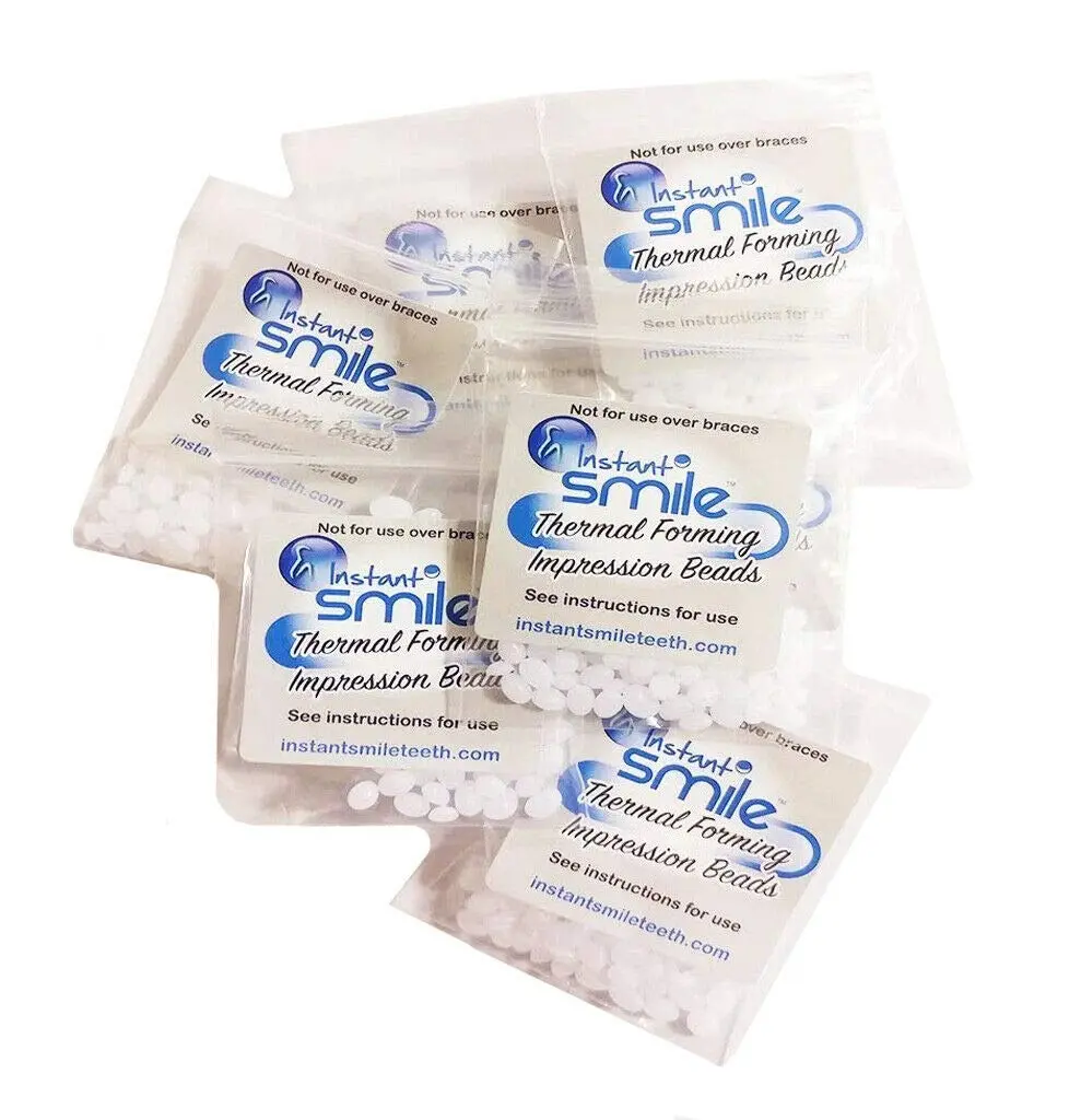 Instant Smile Billy Bob Replacement Thermal Adhesive Fitting Beads for Fake Teeth, 8 Count (0.23 kg) | FDA Approved Bonding Adhesive - main product image