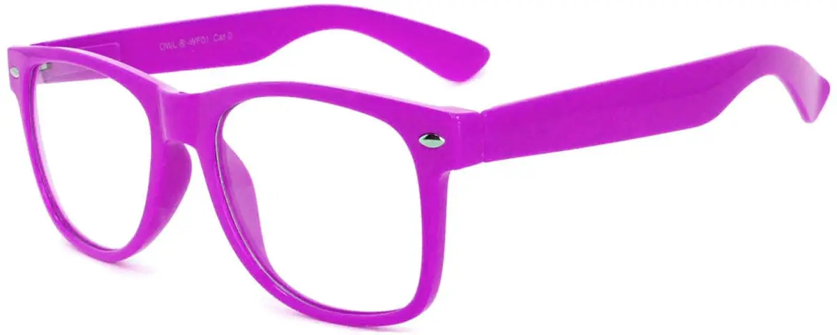 OWL Clear Lens Vintage Sunglasses 55mm UV400 Retro Purple Frame for Women & Men - main product image