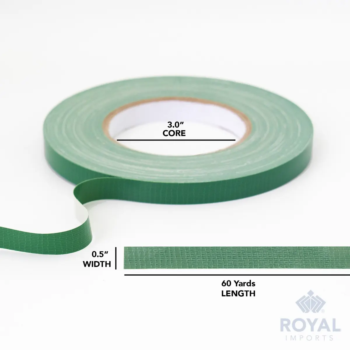 Royal Imports Green Floral Tape Waterproof 0.5" Wide x 60 Yards | Durable Waterproof Floral Tape for Water Arrangements - view 6