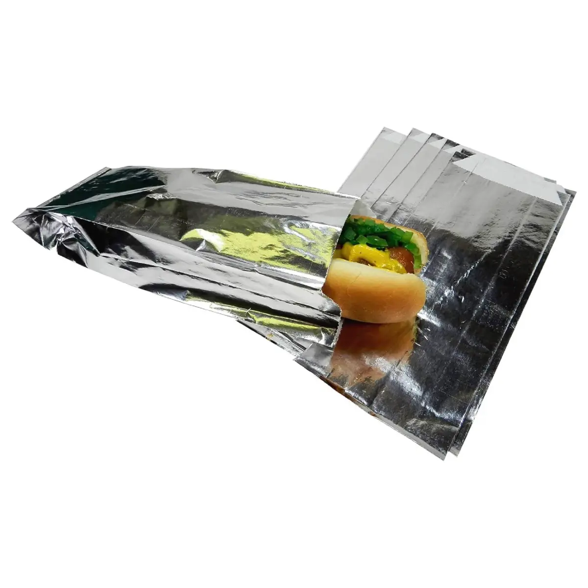 Regency Wraps Grease Resistant Snack Bags, Foil Lined Burger Bags, 25 Count | Insulated for Hot & Cold Food - main product image
