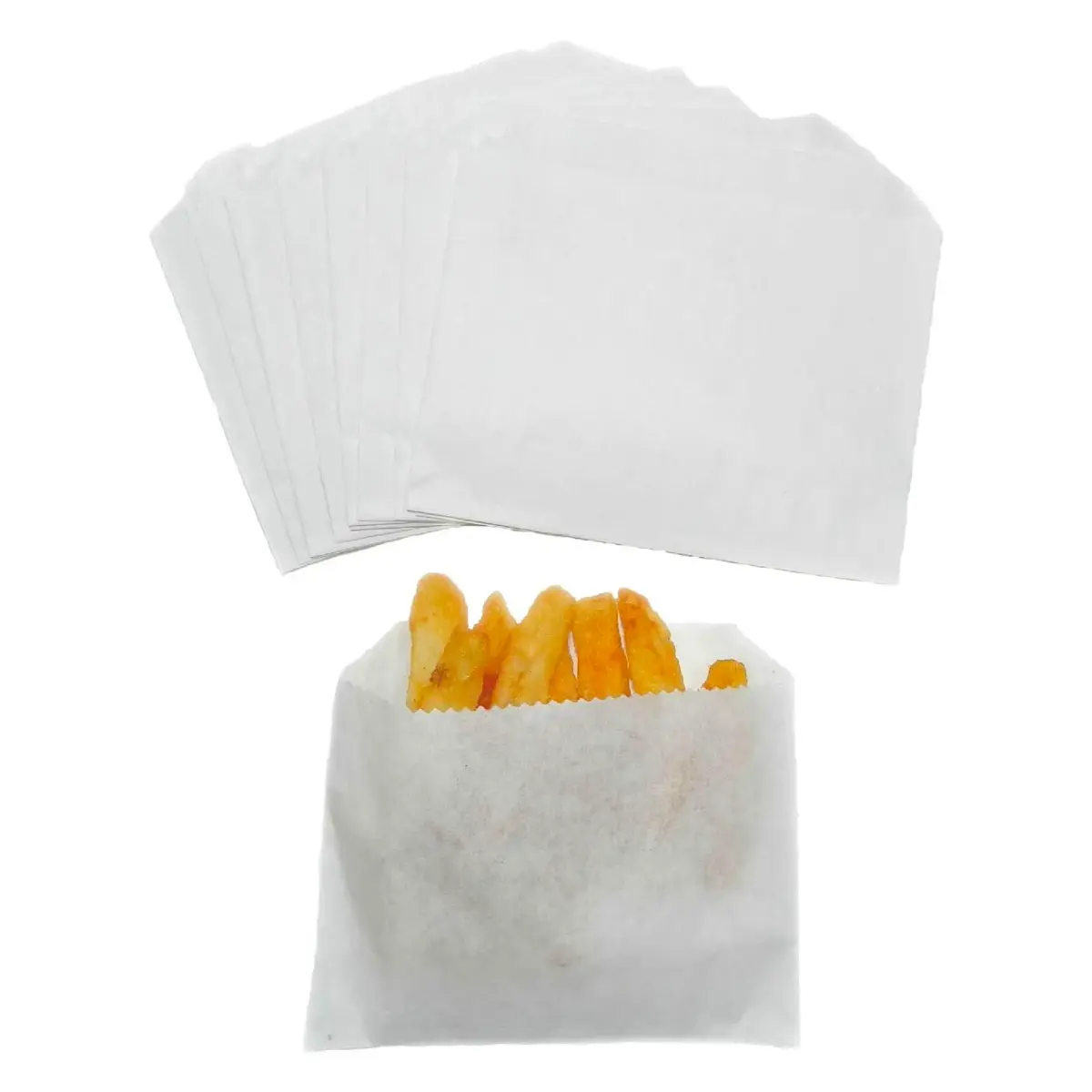 Regency Wraps Grease Resistant French Fry Bags 4.5 x 3.5 Inch Pack of 50 | Keep Hands Clean at Parties - main product image