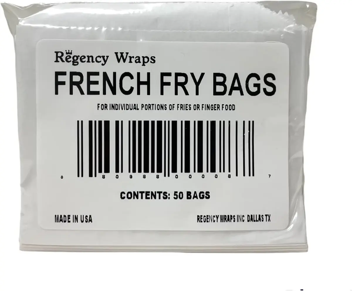 Regency Wraps Grease Resistant French Fry Bags 4.5 x 3.5 Inch Pack of 50 | Keep Hands Clean at Parties - view 8