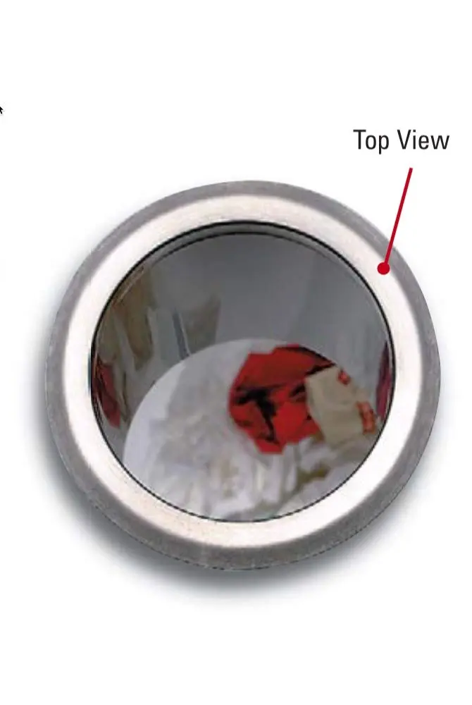 DISPENSE-RITE TCD-2-NB 6.25" Diameter Drop-in Trash Chute, Small, Stainless Steel | Drop-in waste disposal solution - view 2