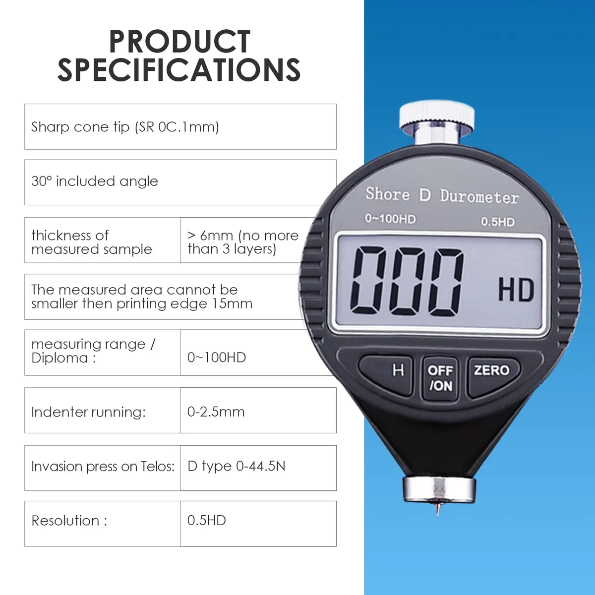 Gain Express Shore D Hardness Tester 87mm x 56mm x 25mm | Precise Digital Durometer for Rubber & Plastics - view 4
