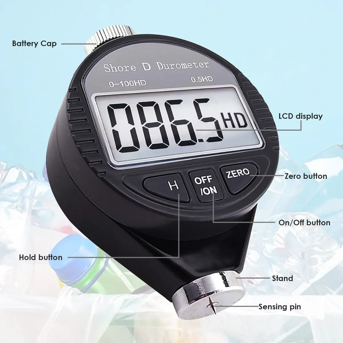 Gain Express Shore D Hardness Tester 87mm x 56mm x 25mm | Precise Digital Durometer for Rubber & Plastics - view 6