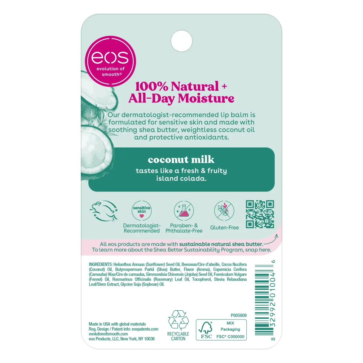 eos Coconut Milk Natural Lip Balm 7g (0.25 oz) | Dermatologist Recommended for Sensitive Skin - view 7