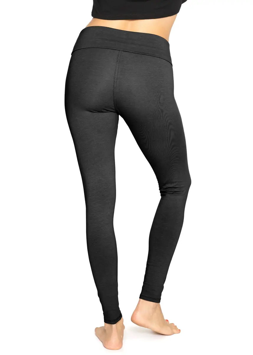 STRETCH IS COMFORT Women's Cotton Full Length Leggings Black | Breathable, Flexible & All-Day Comfort - view 3