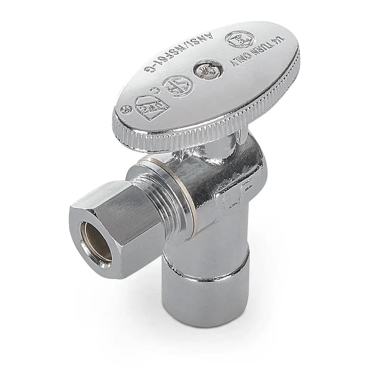 Midline Valve 81212QS-OM 1/2 in. Sweat x 3/8 in. O.D. COMP Angle Shut-off Valve | NSF Certified Lead-Free Brass - main product image