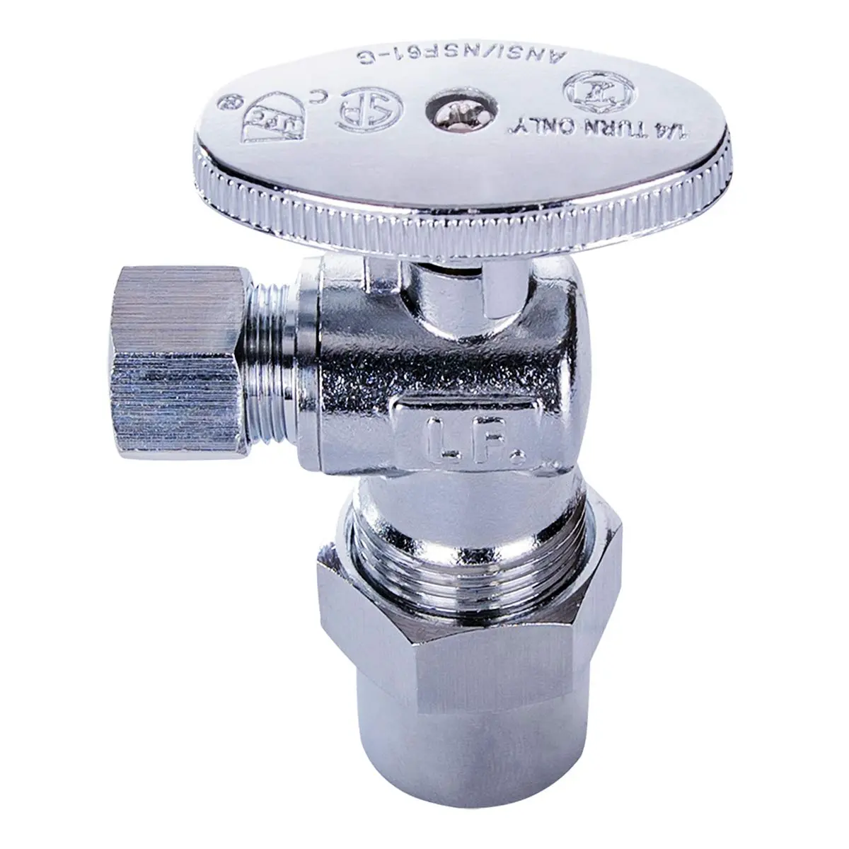 Midline Valve 81412QS-OM Angle Shut-off Valve 1/2 in. CPVC x 3/8 in. O.D. COMP Chrome Plated Brass - view 2