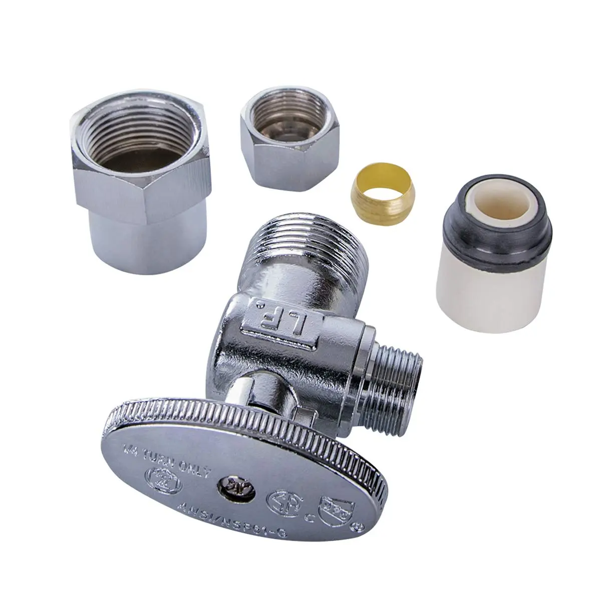 Midline Valve 81412QS-OM Angle Shut-off Valve 1/2 in. CPVC x 3/8 in. O.D. COMP Chrome Plated Brass - view 3