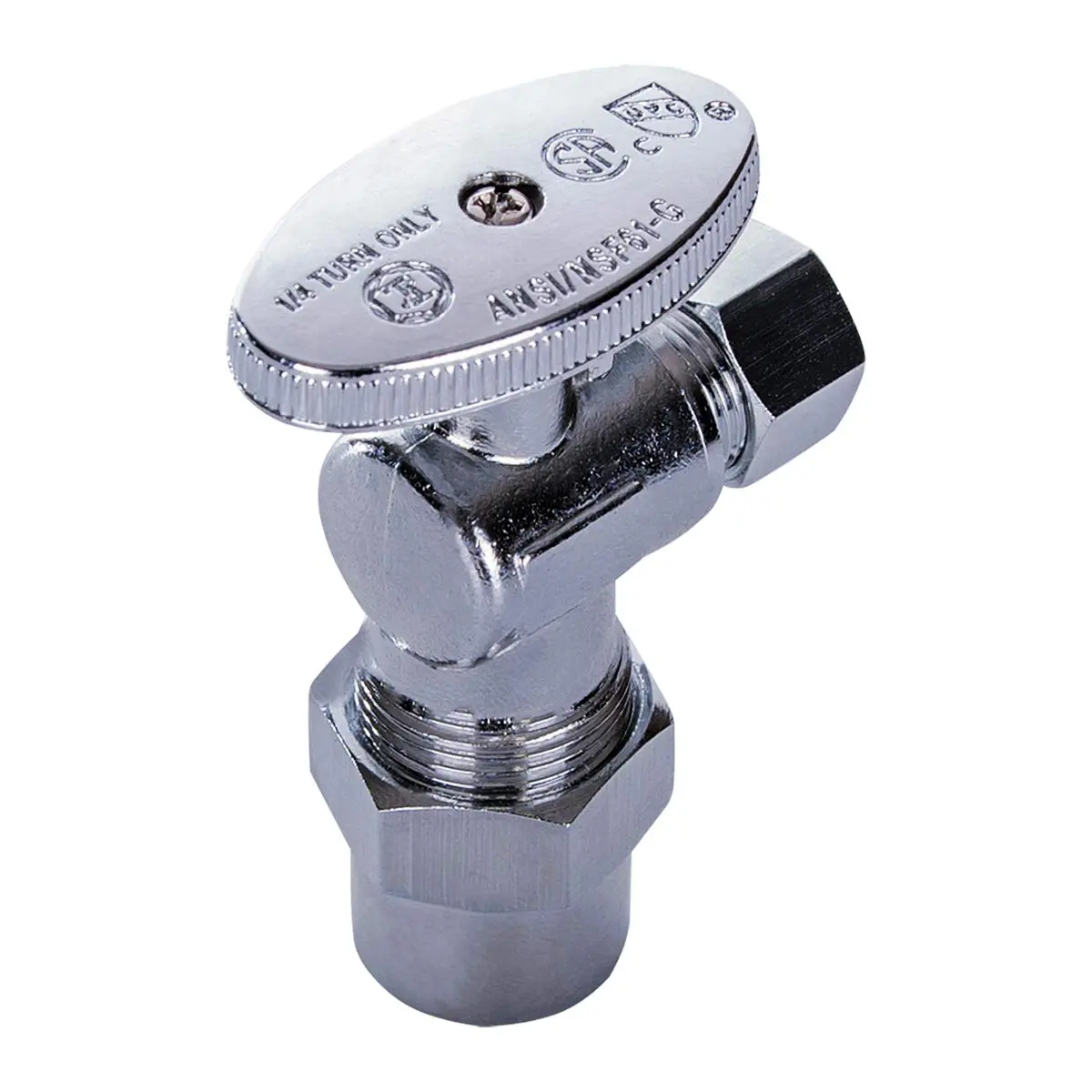 Midline Valve 81412QS-OM Angle Shut-off Valve 1/2 in. CPVC x 3/8 in. O.D. COMP Chrome Plated Brass - view 4
