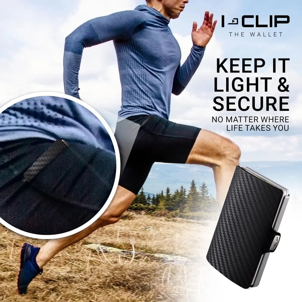 I-CLIP Premium Leather Slim Wallet with Money Clip & Card Holder - 9cm (3.5in) - Nutshell - view 6