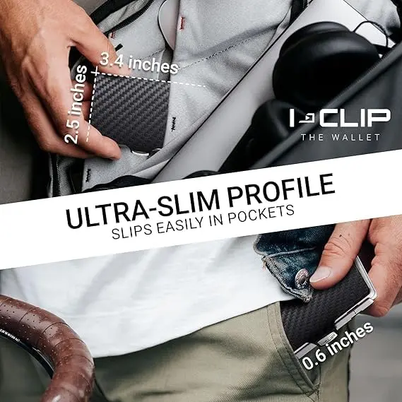 I-CLIP Premium Leather Slim Wallet with Money Clip & Card Holder - 9cm (3.5in) - Nutshell - view 4