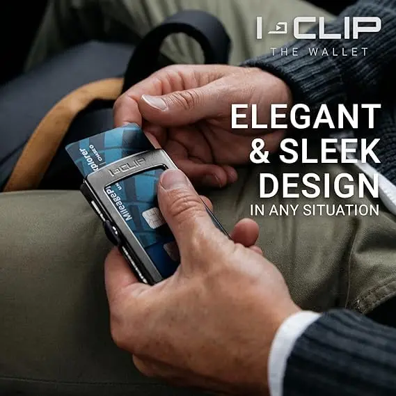 I-CLIP Premium Leather Slim Wallet with Money Clip & Card Holder - 9cm (3.5in) - Nutshell - view 5