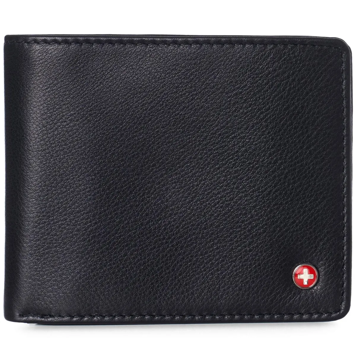 Alpine Swiss Spencer RFID Protected Leather Bifold Wallet | Black, 14 Card Pockets - main product image