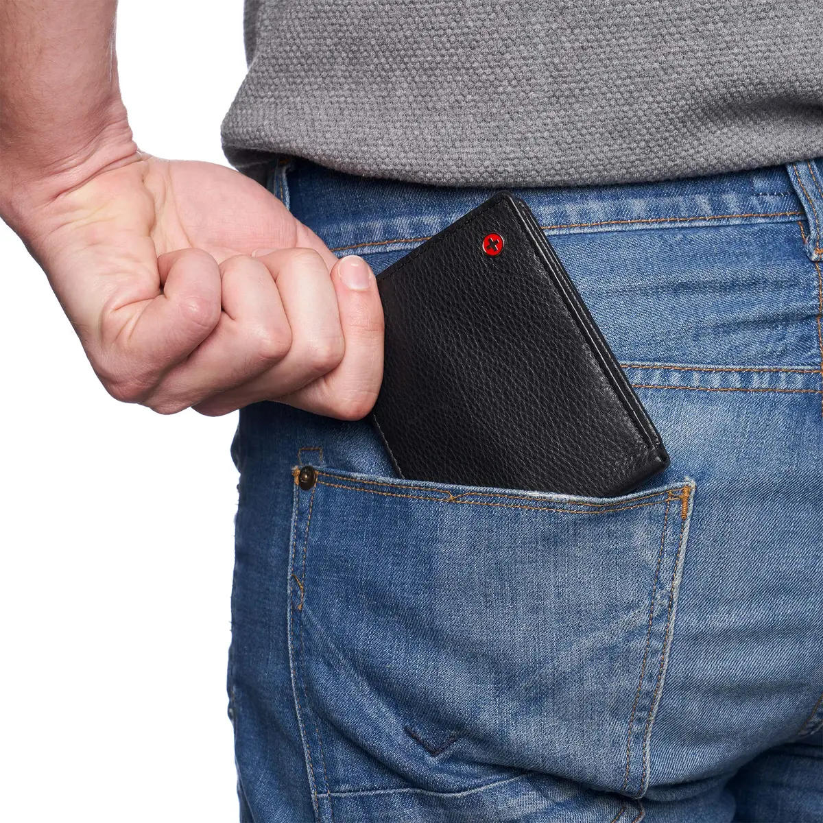 Alpine Swiss Spencer RFID Protected Leather Bifold Wallet | Black, 14 Card Pockets - view 4