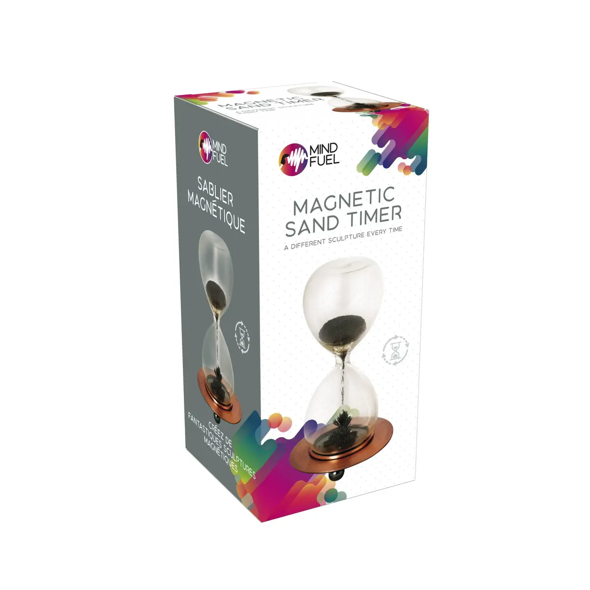 Westminster Magnetic Sand Timer with Copper Base Stand, 14.0 cm (5.5 inches) Tall | Creates Unique Sculptures - view 4