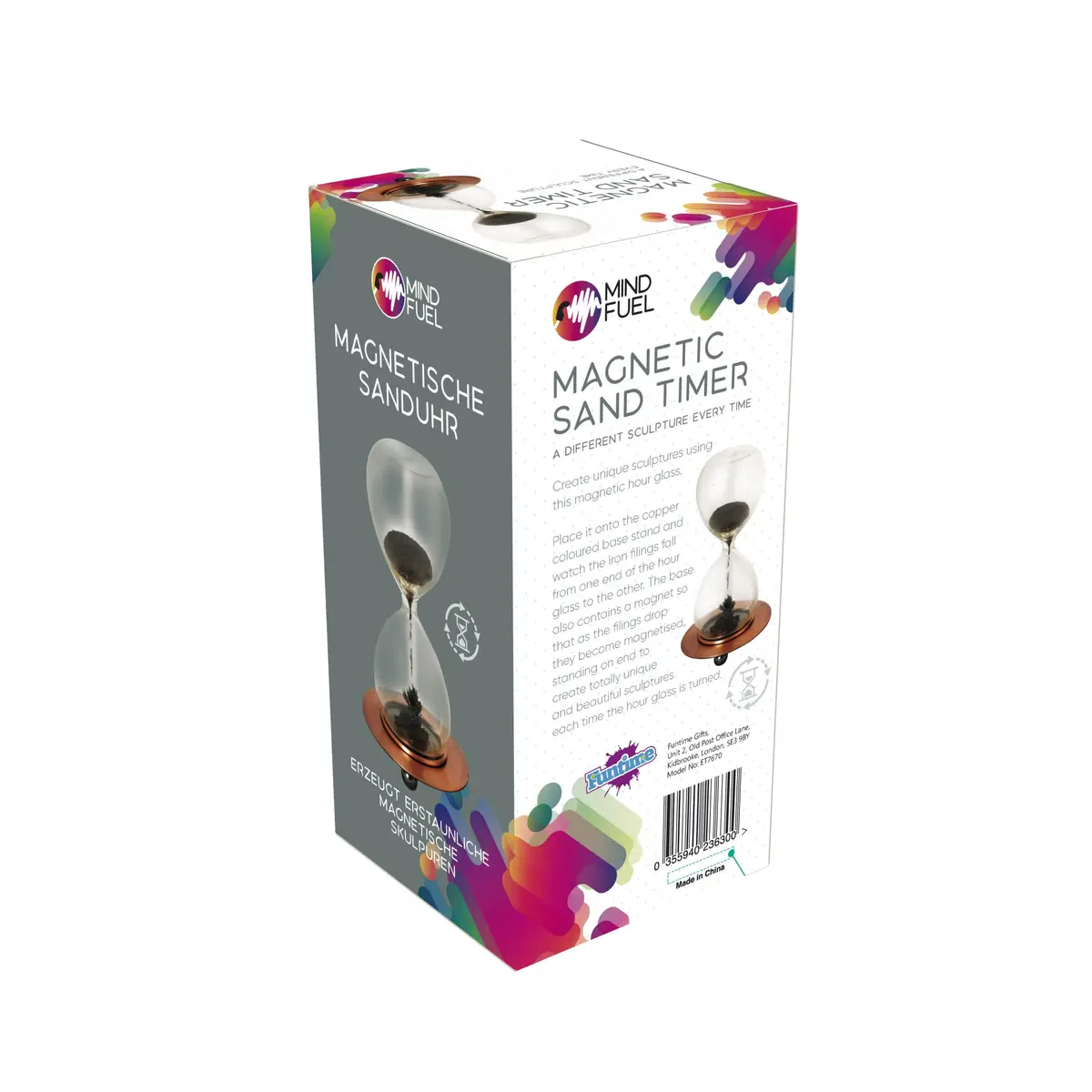 Westminster Magnetic Sand Timer with Copper Base Stand, 14.0 cm (5.5 inches) Tall | Creates Unique Sculptures - view 6