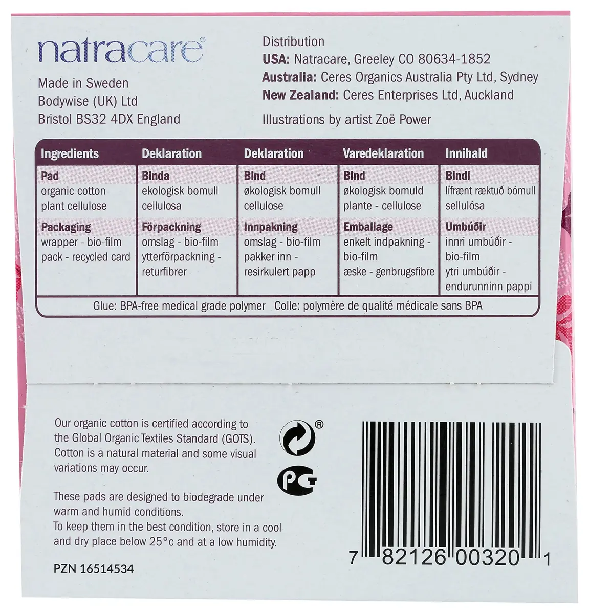 Natracare Ultra Extra Pads with Wings, Long, 8 Count | Dermatologist Tested & Hypoallergenic - view 5