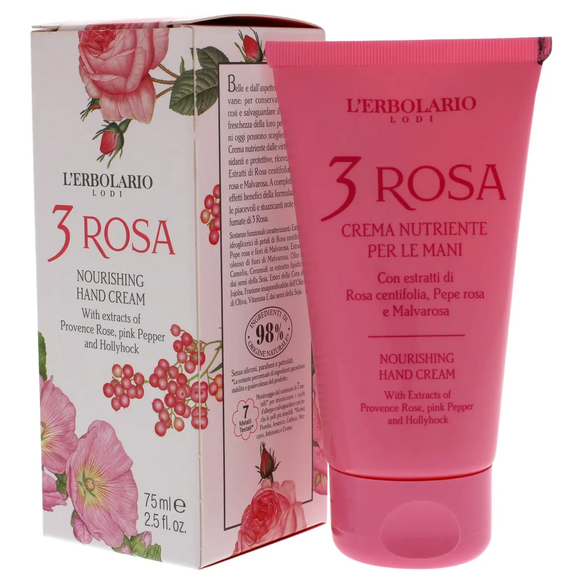 L'Erbolario 3 Rosa Nourishing Hand Cream 2.5 oz | Moisturizes & Soothes Dry Hands - view 4