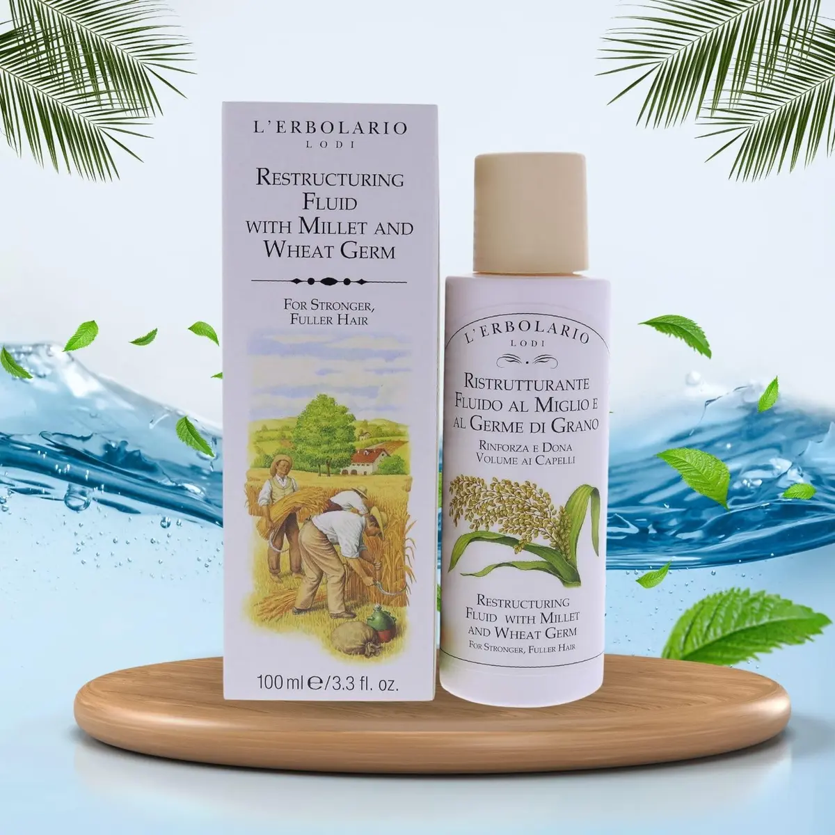 L'Erbolario Millet And Wheat Restructuring Fluid 3.3 Oz | Hair Serum For Stronger, Fuller Hair - view 4