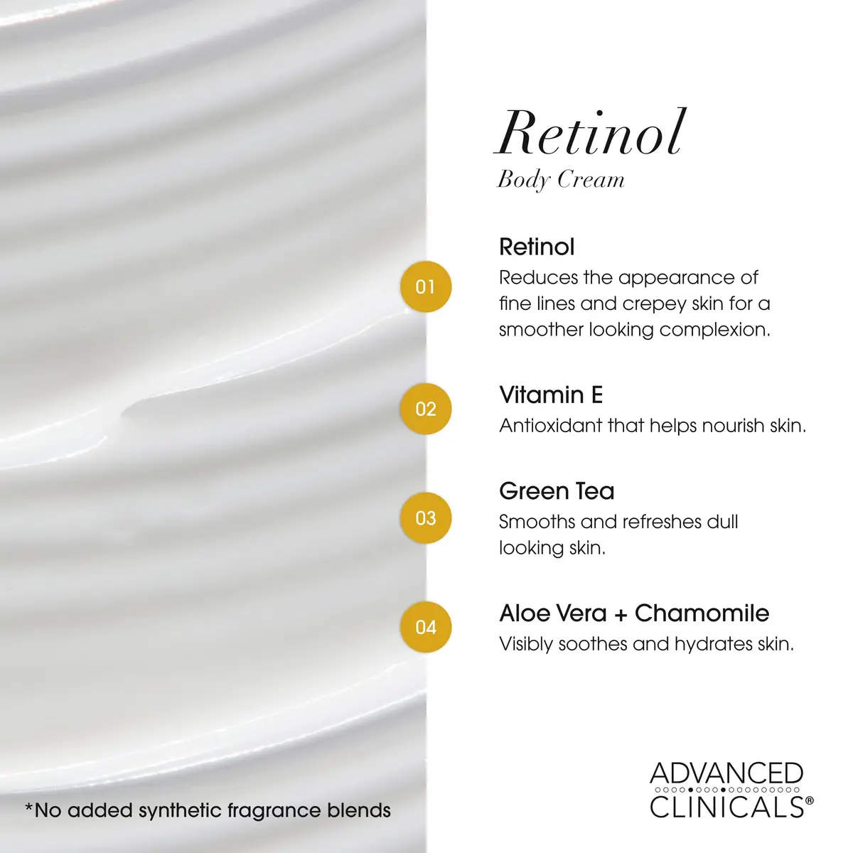 Advanced Clinicals Retinol Body Lotion & Face Moisturizer 1000ml (32 Fl Oz) | Targets Fine Lines & Wrinkles - view 4