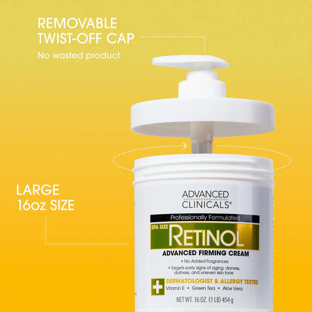 Advanced Clinicals Retinol Body Lotion & Face Moisturizer 1000ml (32 Fl Oz) | Targets Fine Lines & Wrinkles - view 5