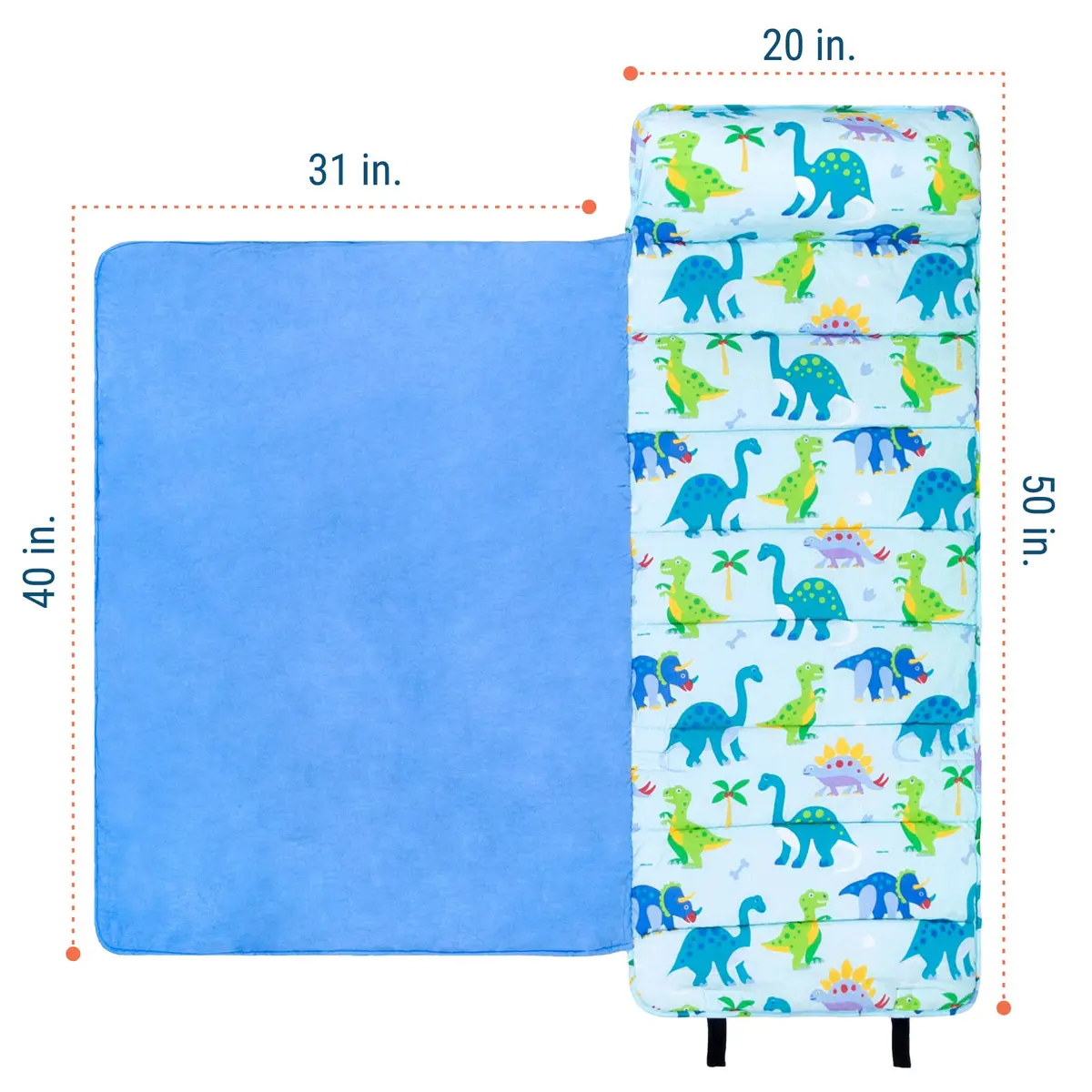 Wildkin Nap Mat with Pillow and Blanket | Preschool Rest Mat, Dinosaur Land, All-in-One Compact Roll - view 5