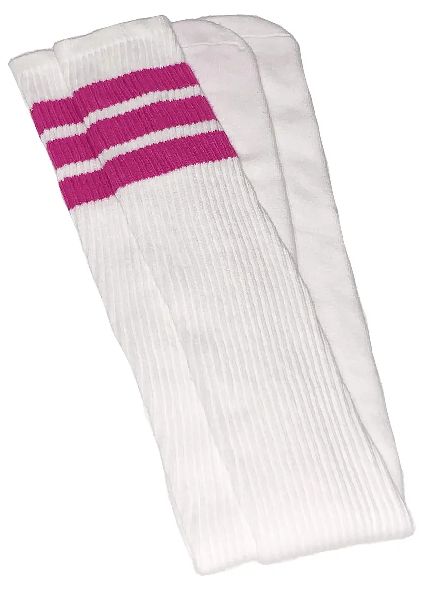 SKATERSOCKS 35" Thigh High Socks with Pink Stripes | Comfortable Athletic Fit - main product image
