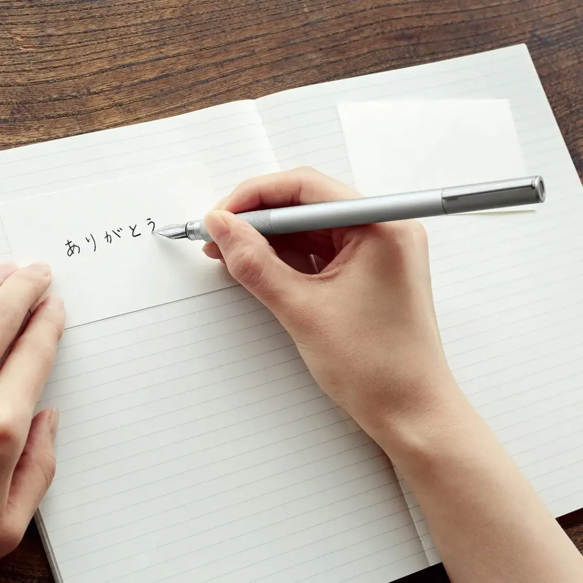 MUJI Aluminum Fountain Pen Black Ink | Smooth Writing Instrument - view 4