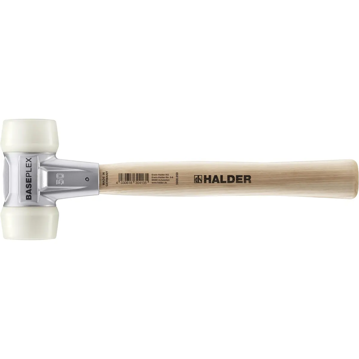 Halder Baseplex 2 lb. Mallet with Nylon Inserts on Both Sides | Zinc Die Cast Housing & Wooden Handle - main product image