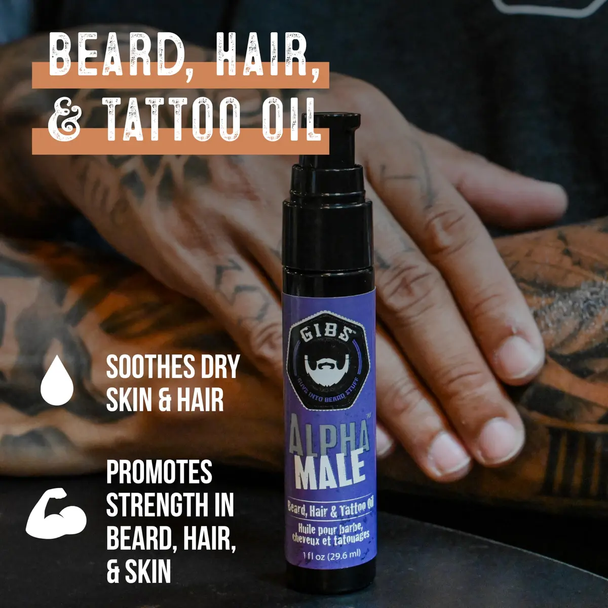 GIBS Grooming Voodoo Prince Beard, Hair & Tattoo Oil 1 fl oz | Softens, Strengthens, Protects Skin - view 2