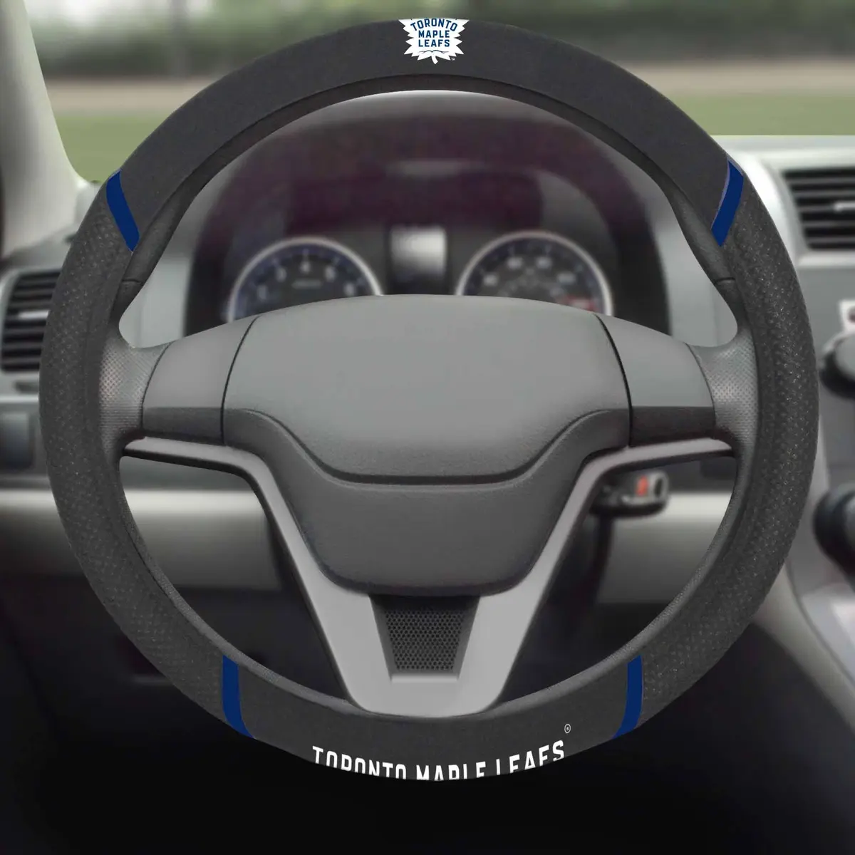 FANMATS Toronto Maple Leafs Embroidered Steering Wheel Cover | Faux Suede & Mesh, 15" Diameter, NHL Licensed - view 2