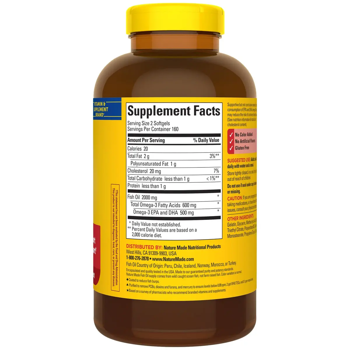 Nature Made Burp Less Fish Oil Omega 3 1000mg Softgels, 320 Count (160 Day Supply) | Heart Health Support with EPA & DHA - view 7