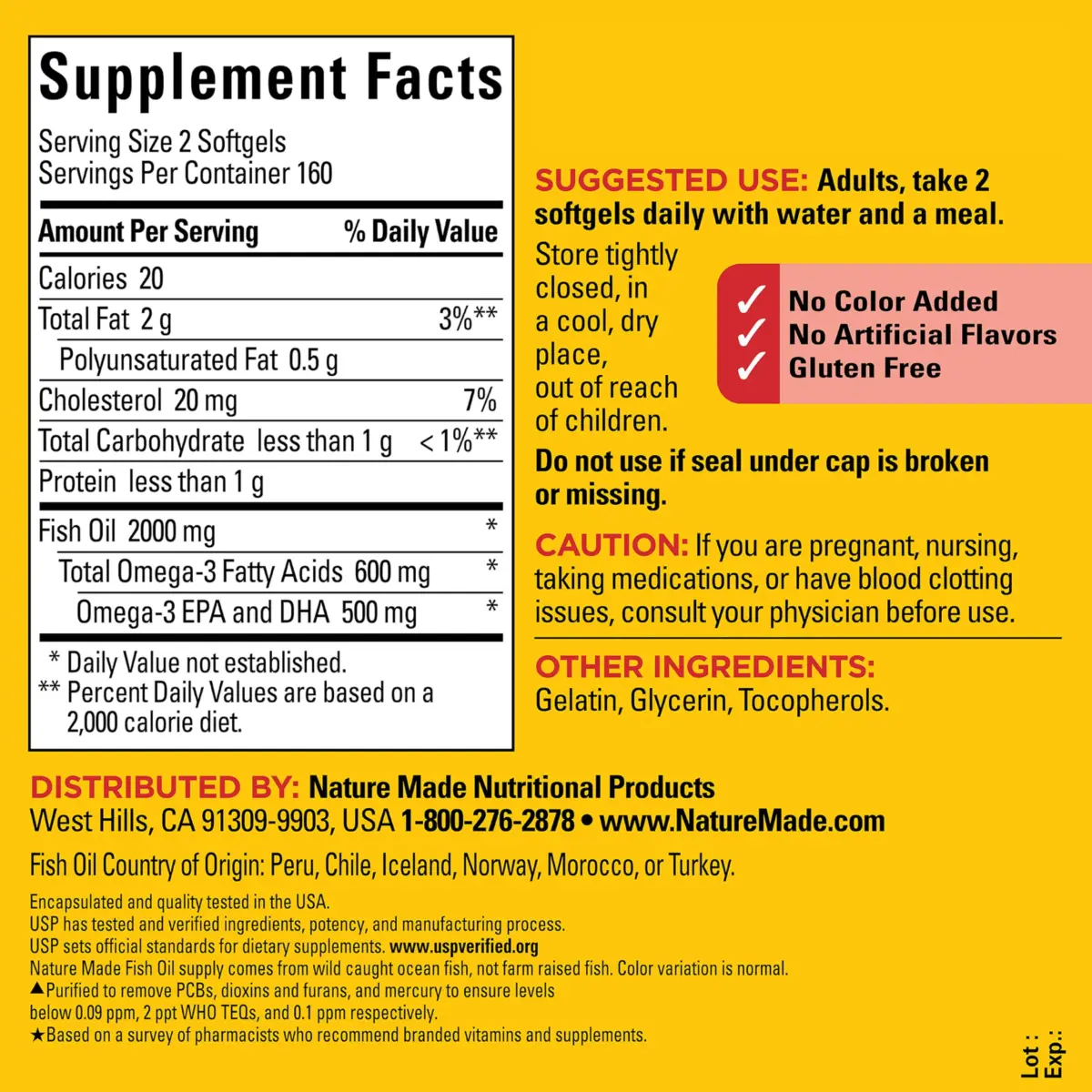 Nature Made Fish Oil Omega 3 Supplements 1000mg Softgels 320 Count | USP Verified Heart Health Support - view 6