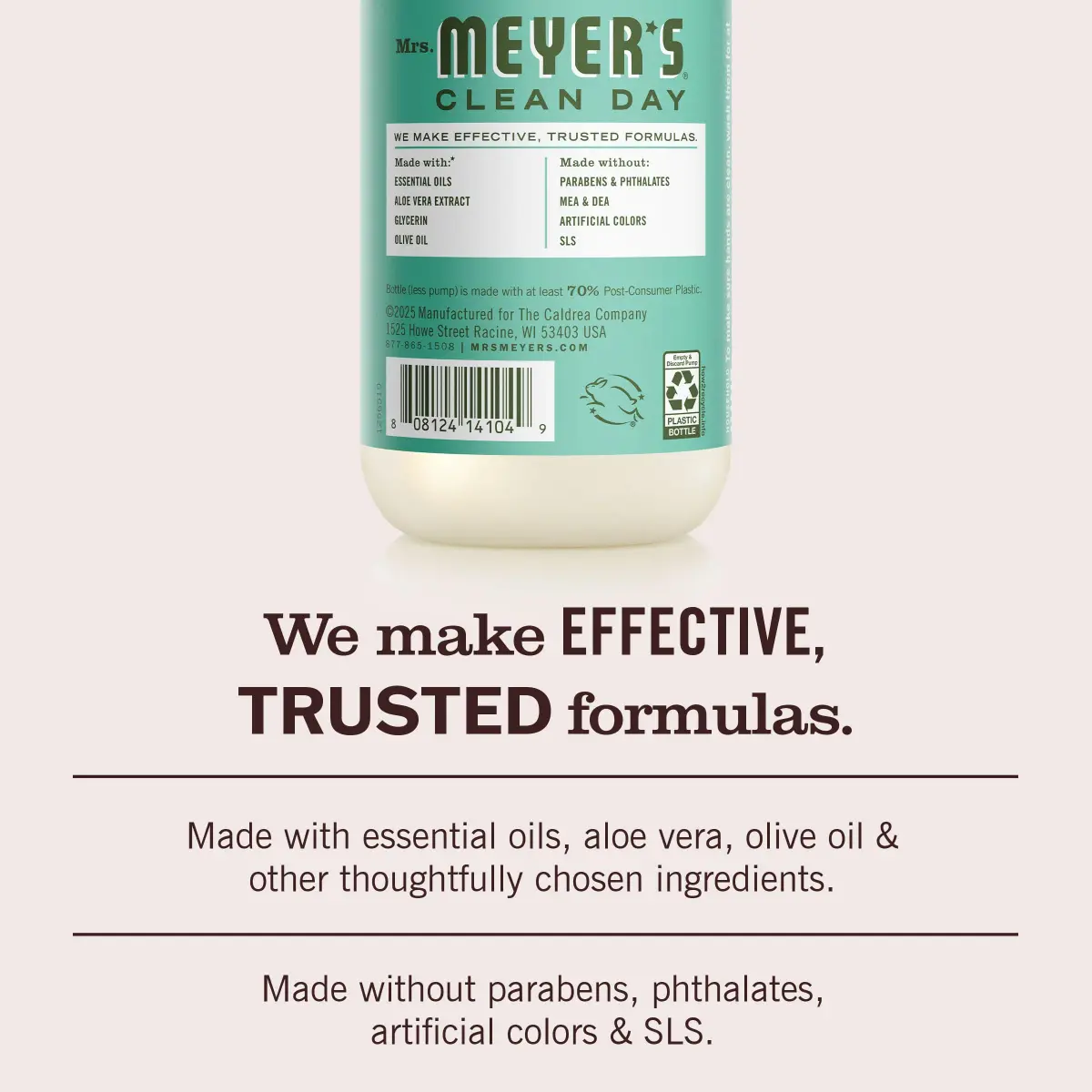 Mrs. Meyer's Clean Day Basil Hand Soap 375ml (12.5 Fl Oz) | Gentle Cleansing & Moisturizing - view 4