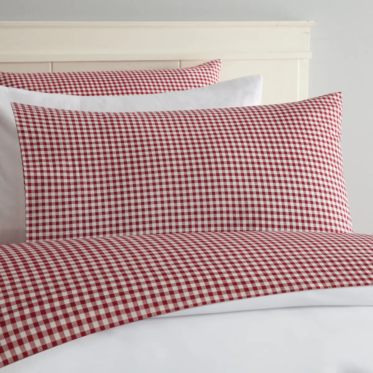 Laurel & Mayfair 250 Thread Count 100% Cotton Gingham Sheet Set Queen Size | Rustic & Breathable All Season - main product image