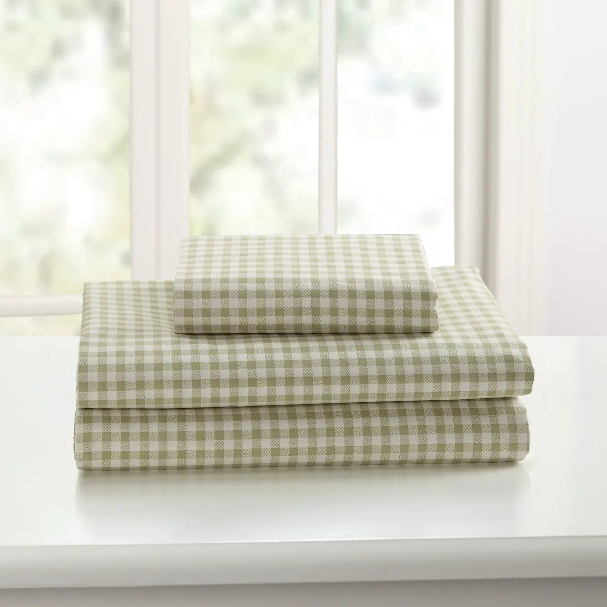 Laurel & Mayfair Gingham Cotton Sheet Set King Size | Cool All Season 250tc - view 2