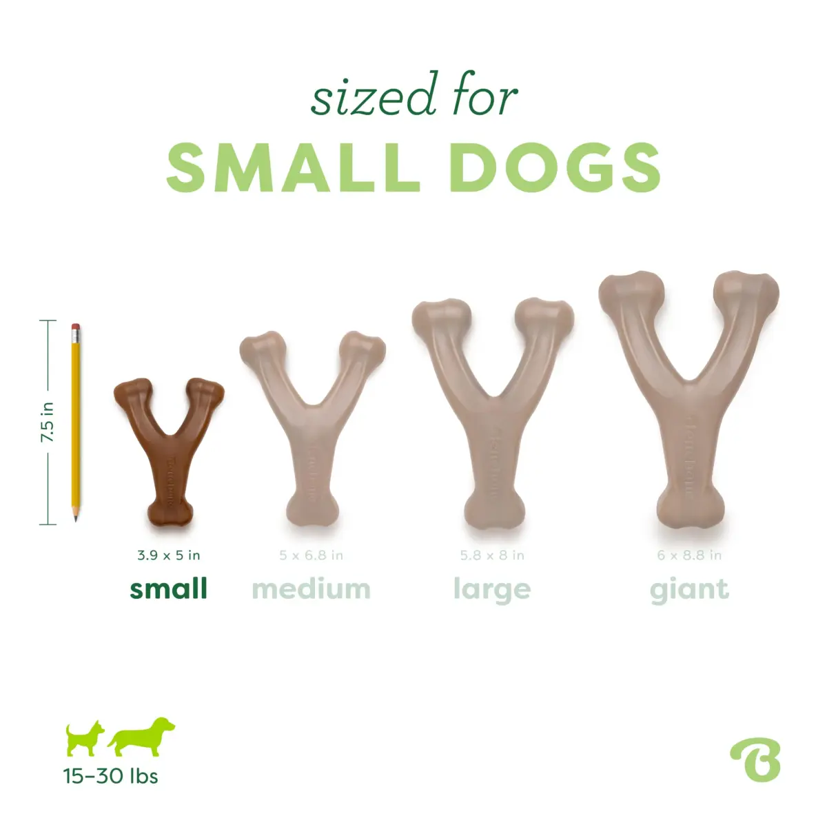 Benebone Wishbone Durable Dog Chew Toy Real Peanut Small | Tough Nylon for Aggressive Chewers - view 4