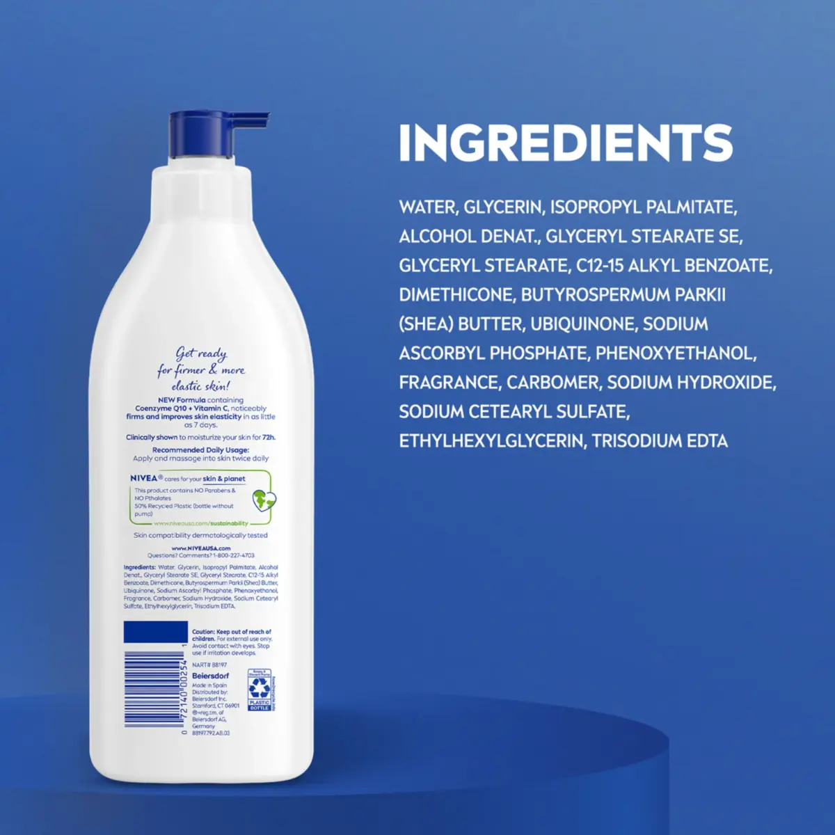 NIVEA Sheer Hydration Skin Firming Body Lotion with Q10 & Vitamin C, 500ml (16.9 Fl Oz) Pack of 3 - view 7