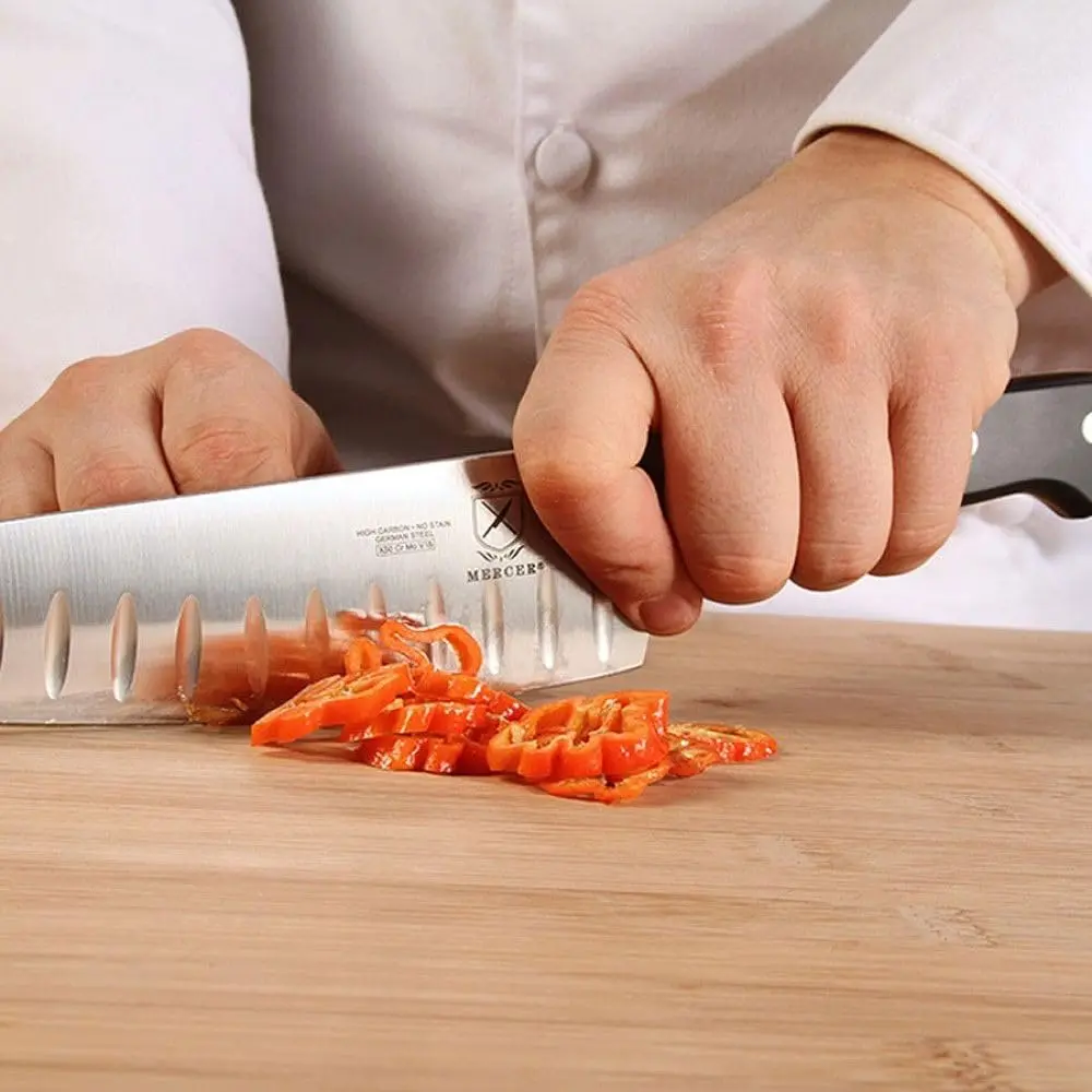 Mercer Culinary Renaissance 8-Inch Granton Edge Slicing Knife | Precision Forged German Steel - view 3